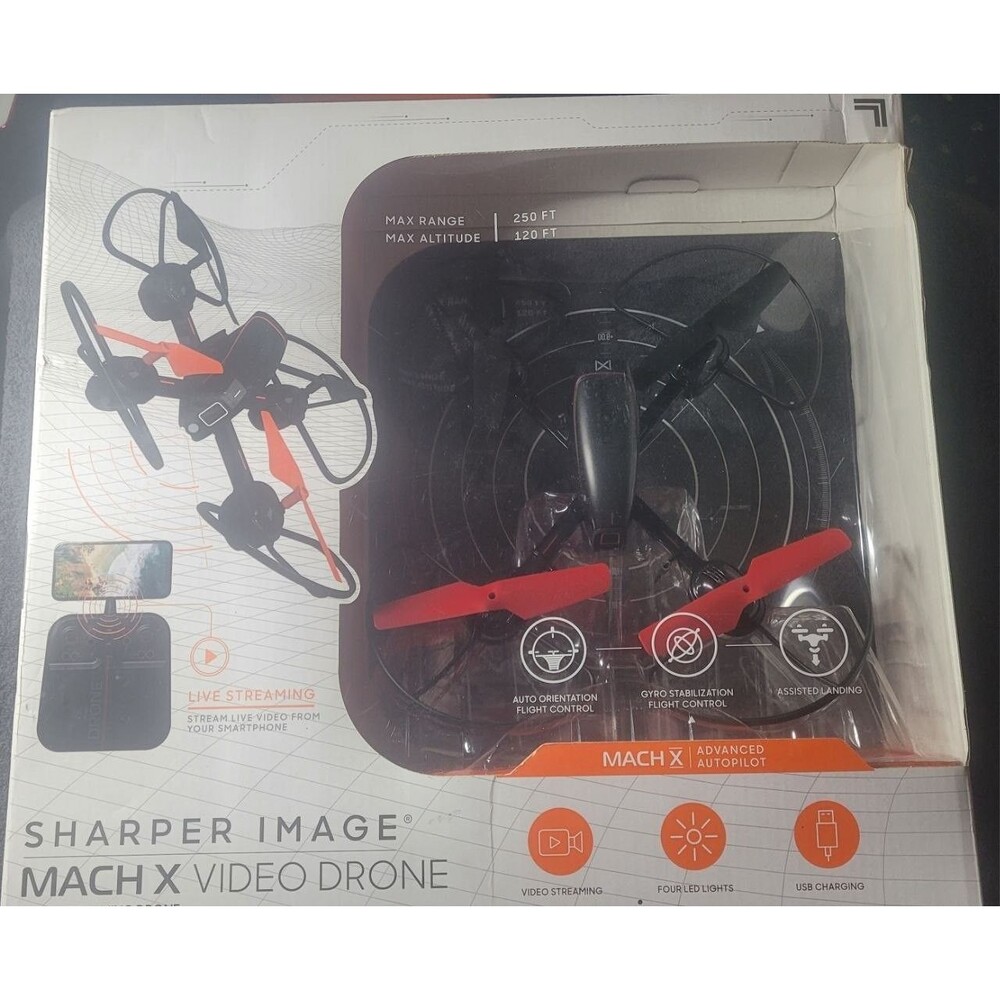 Sharper Image RC Drone 10" Mach X – Streaming Camera – 2.4 GHz – NEW IN BOX